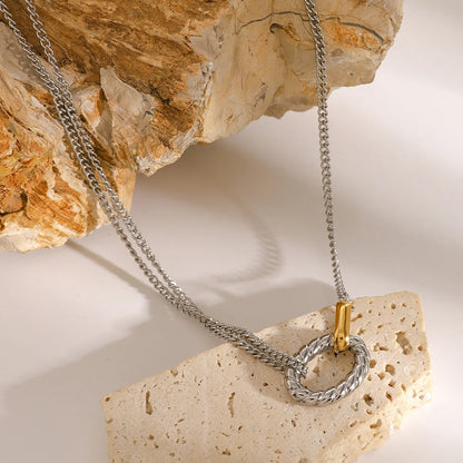 Two Tone Mix & Mingle Pendant Necklace