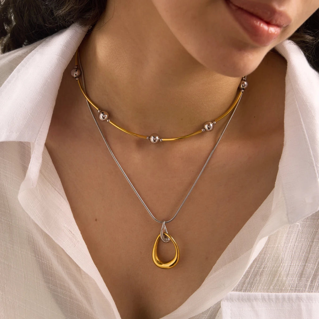 Two-Tone Necklace TTNL17 by Navera Jewels