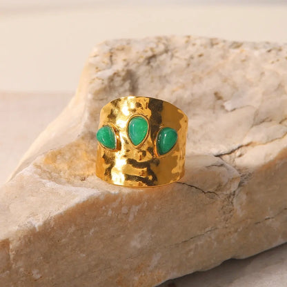 Urban Rani Emerald Edge Statement Ring