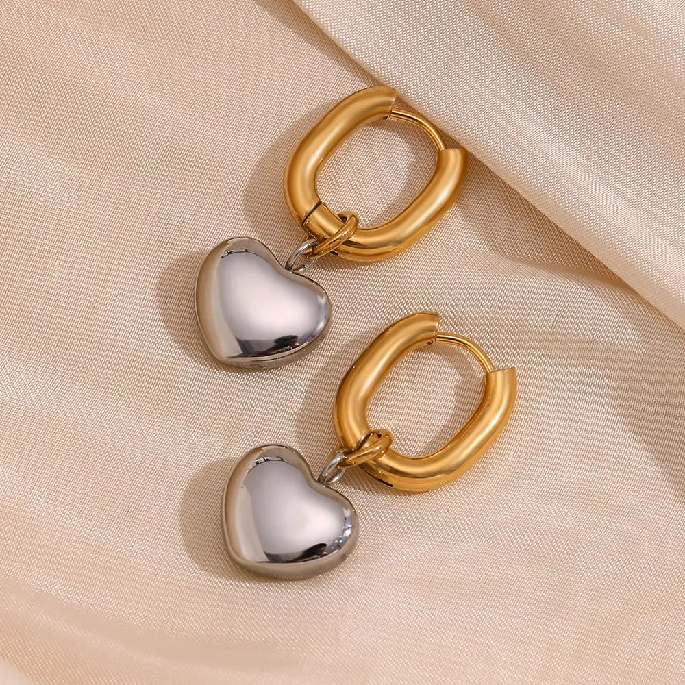 Two Tone HeartBeat Hoops