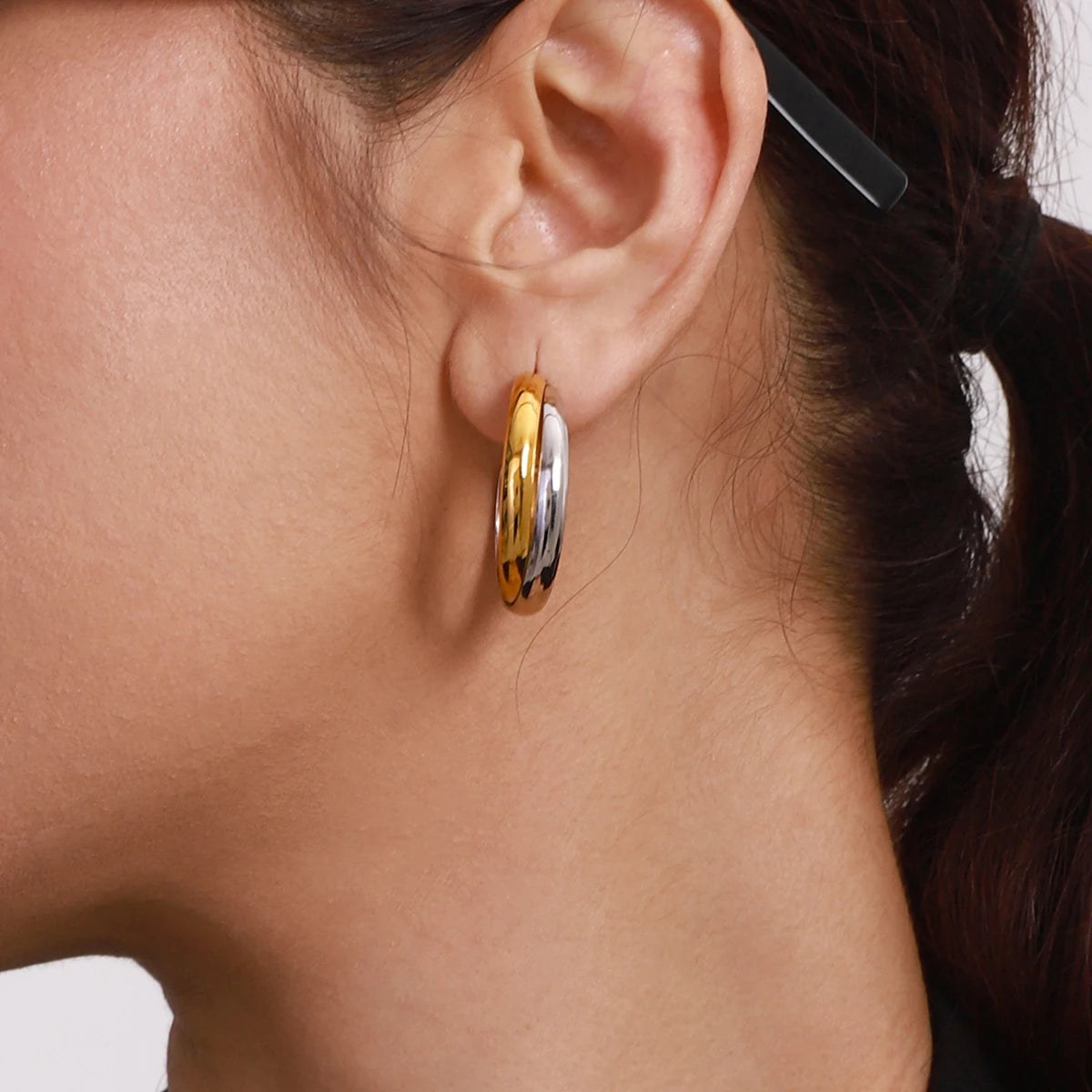 Two-Tone Earrings TTER75 by Navera Jewels