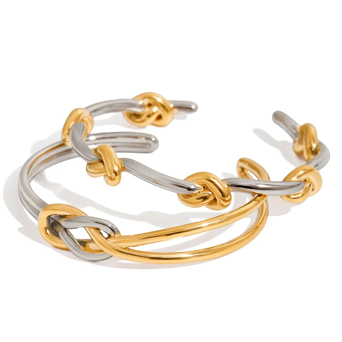 Juliet Two-Tone Love Knot Cuff by Navera Jewels