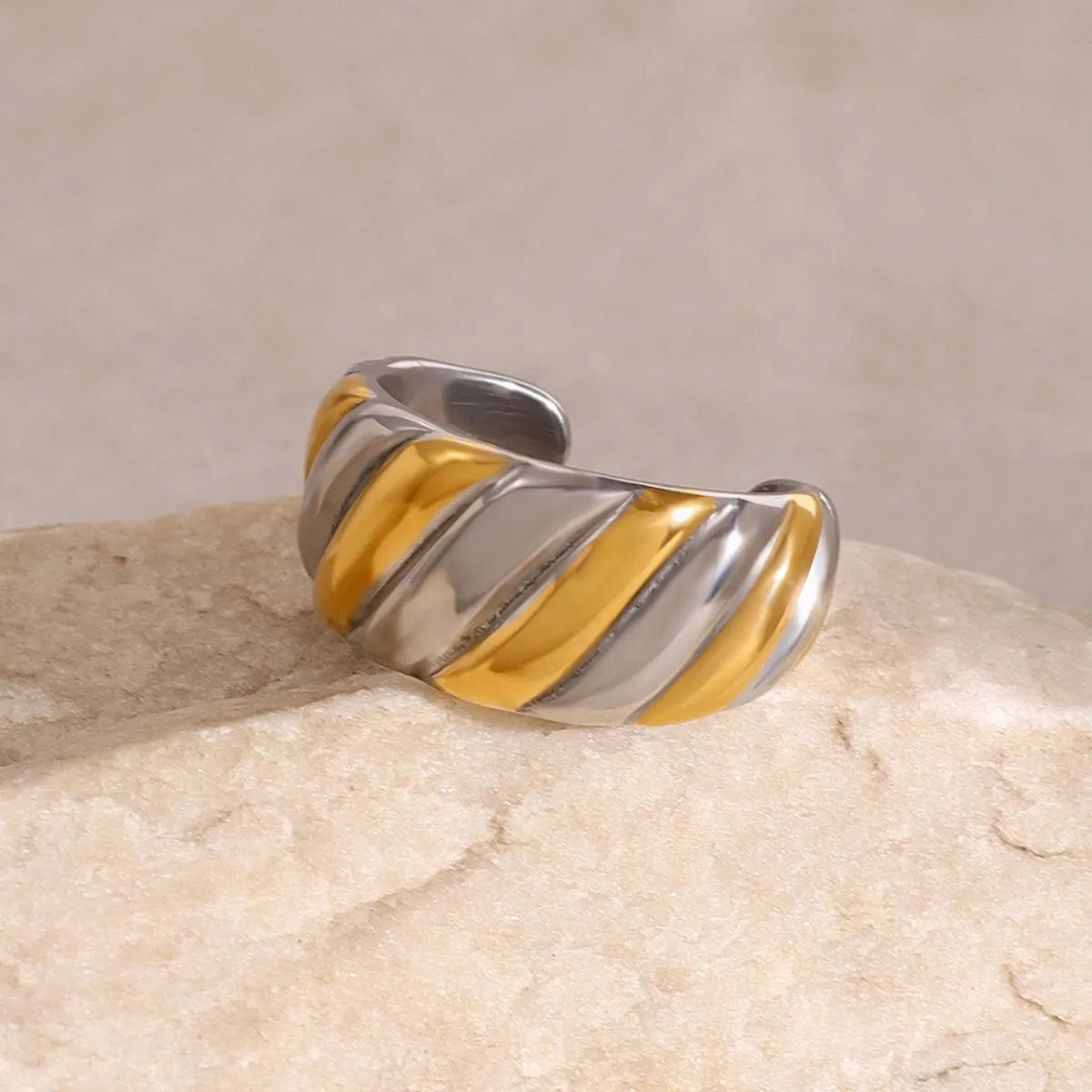 Two Tone Helix Open Ring