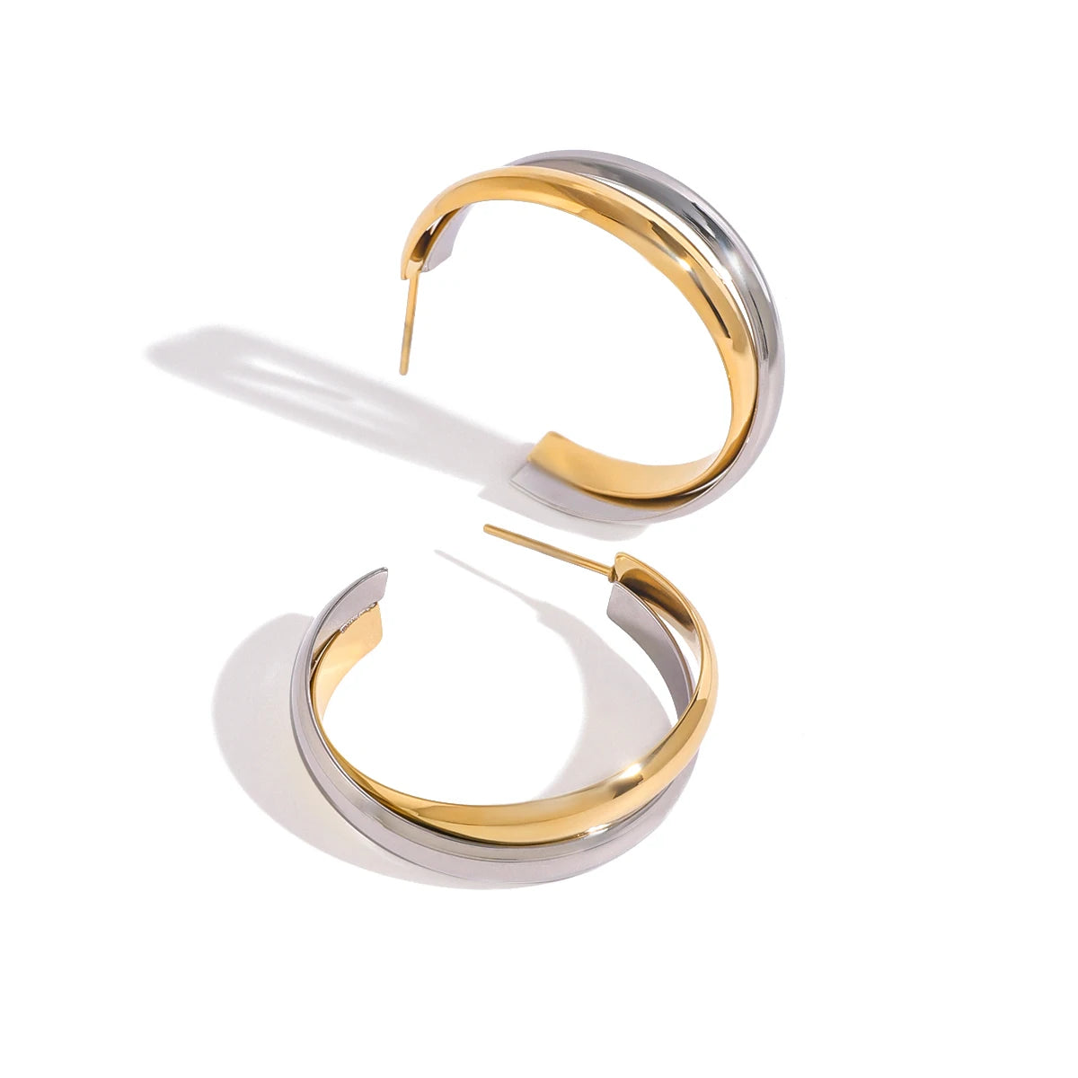 Two-Tone Earrings TTER75 by Navera Jewels