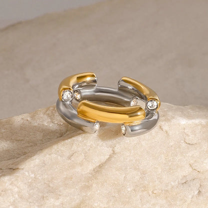 Two Tone Arc Ring