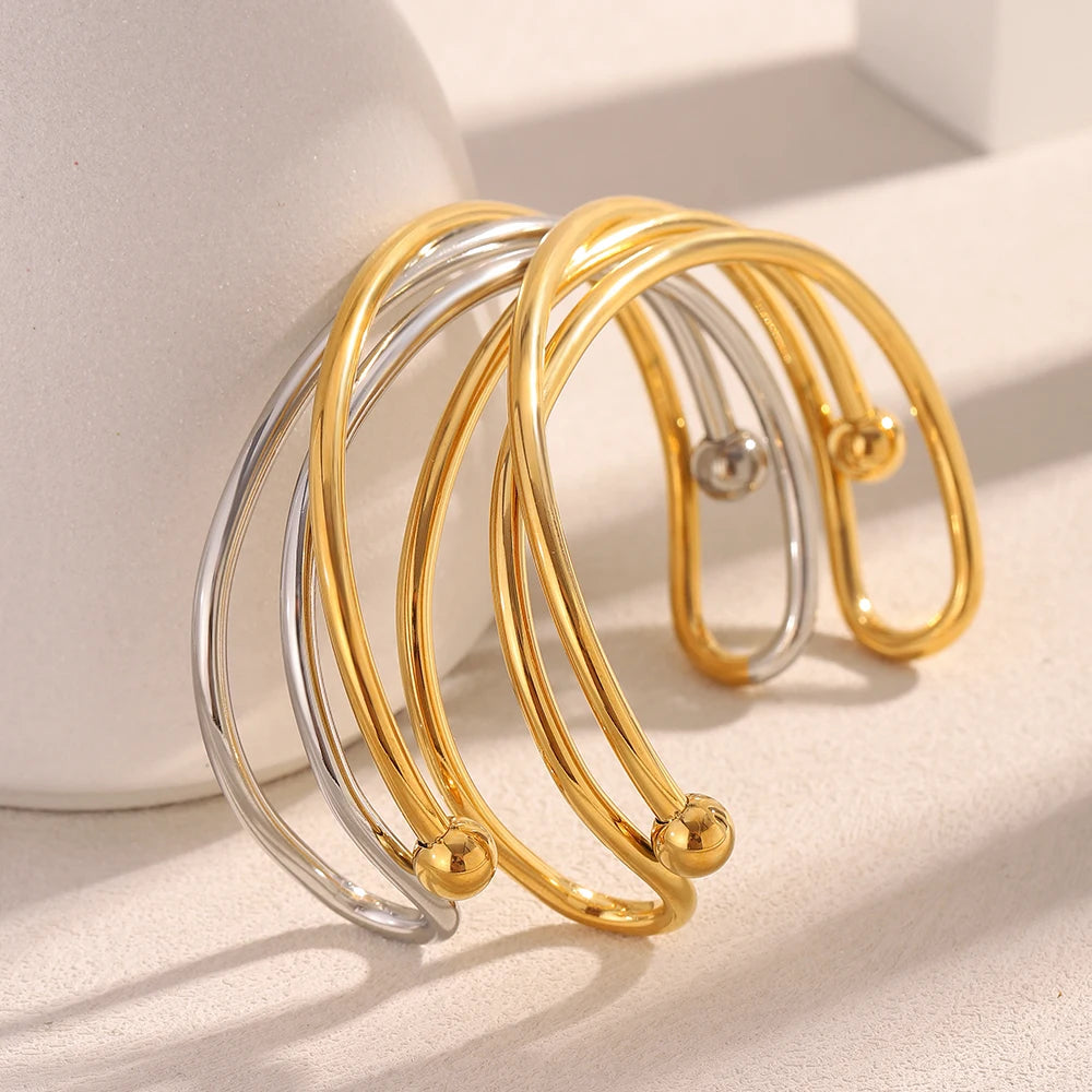 Blake Two-Tone Cuff Bracelet