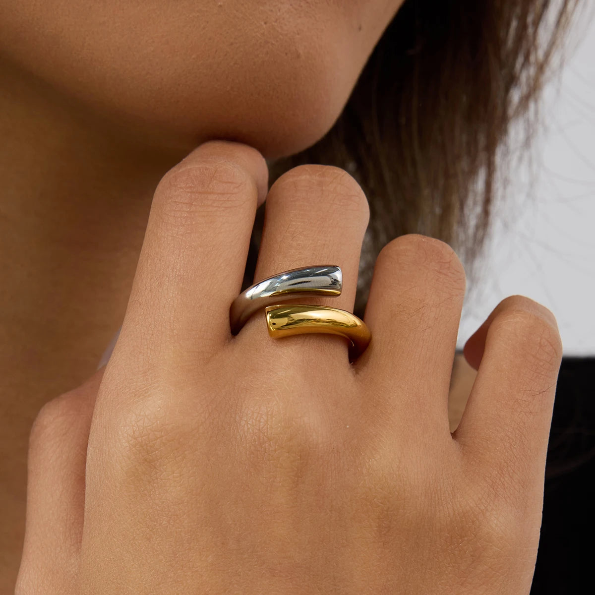 Two-Tone Ring TTRN56 by Navera Jewels