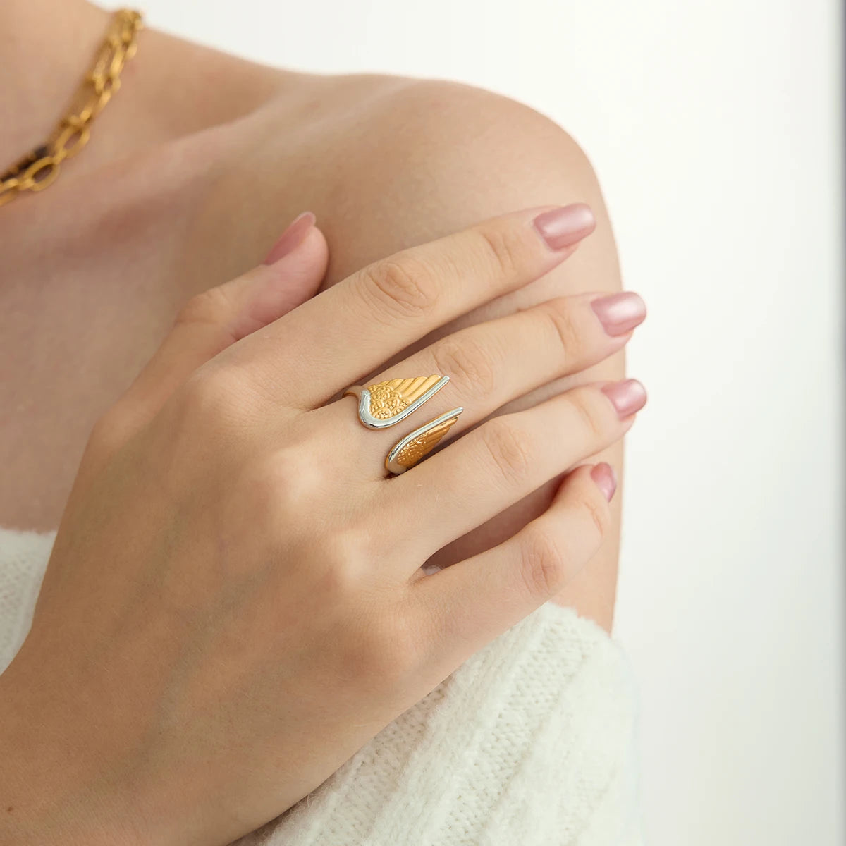 Two-Tone Ring TTRN44 by Navera Jewels