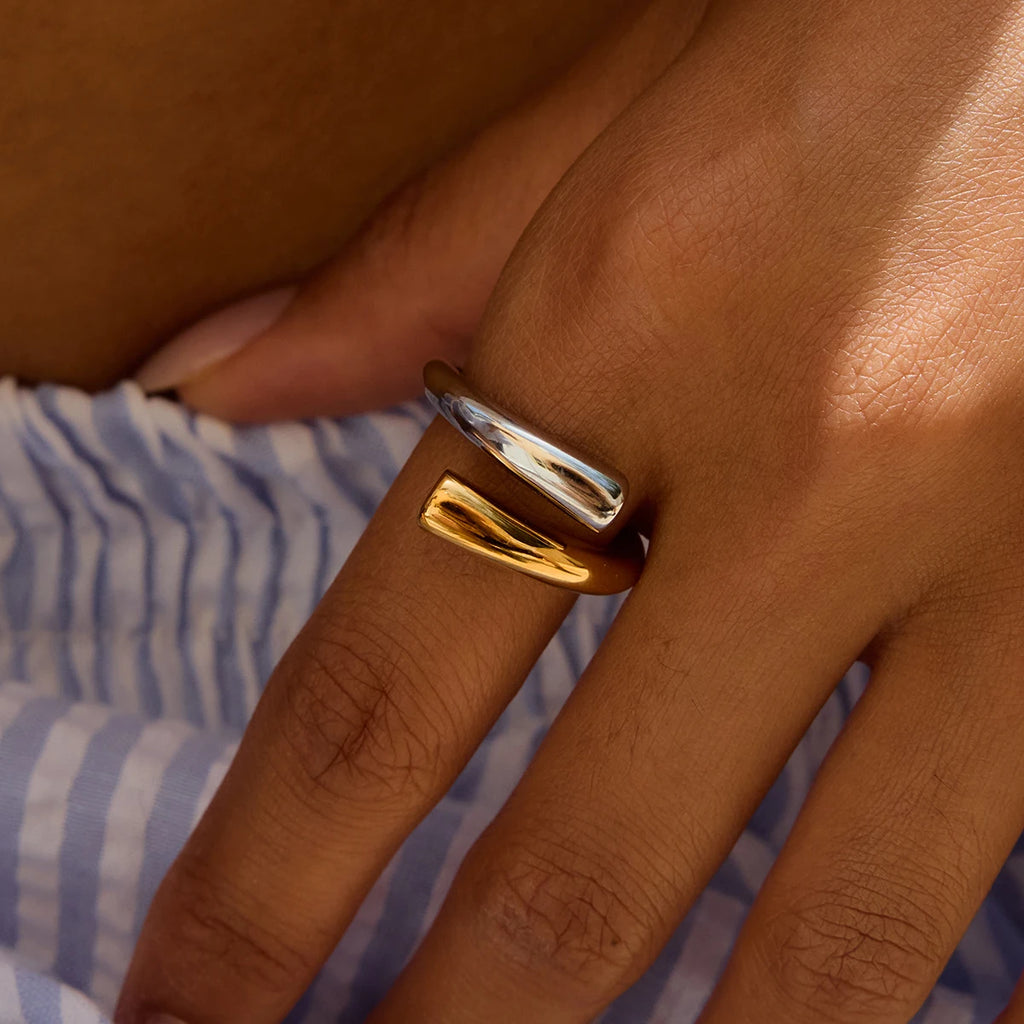 Two-Tone Ring TTRN56 by Navera Jewels
