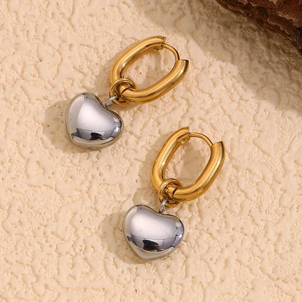 Two Tone HeartBeat Hoops