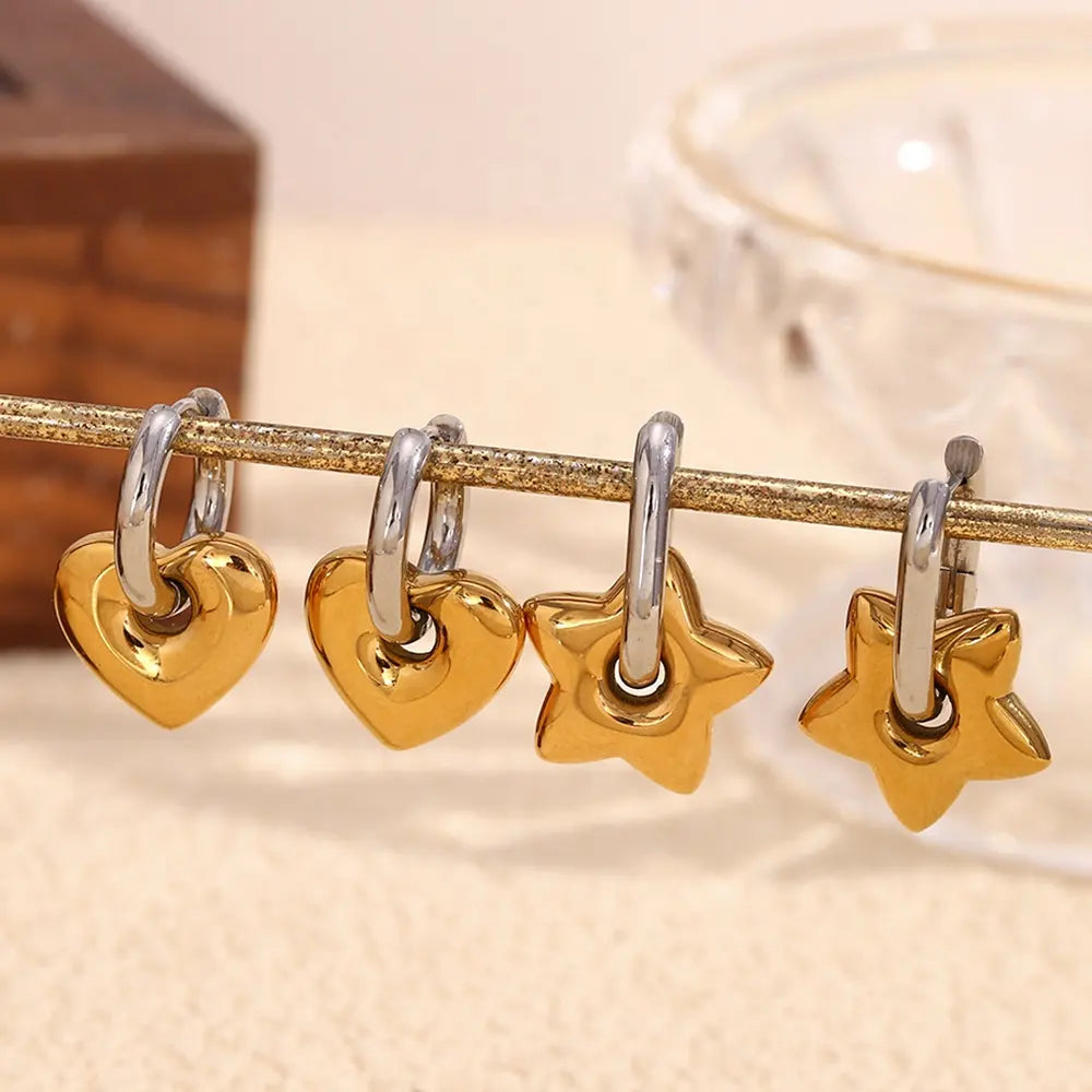 Two Tone Charm Hoops