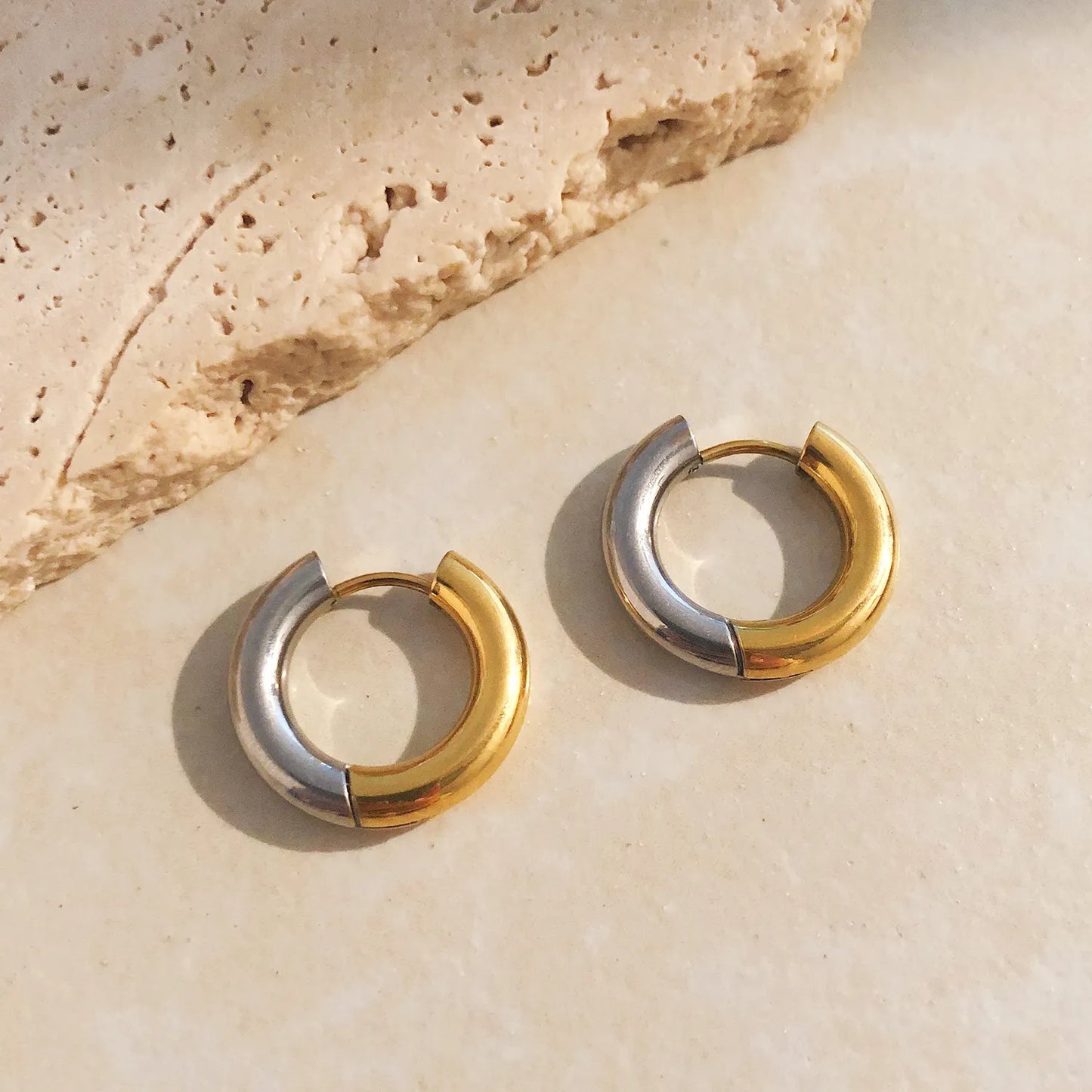 Two Tone Dual Grace Hoops