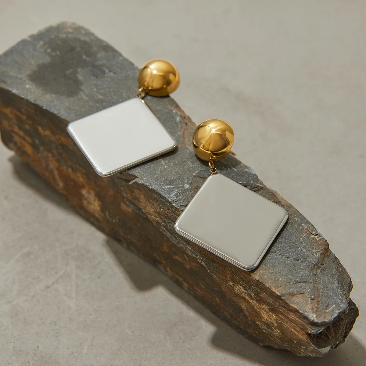 Two-Tone Earrings TTER78 by Navera Jewels