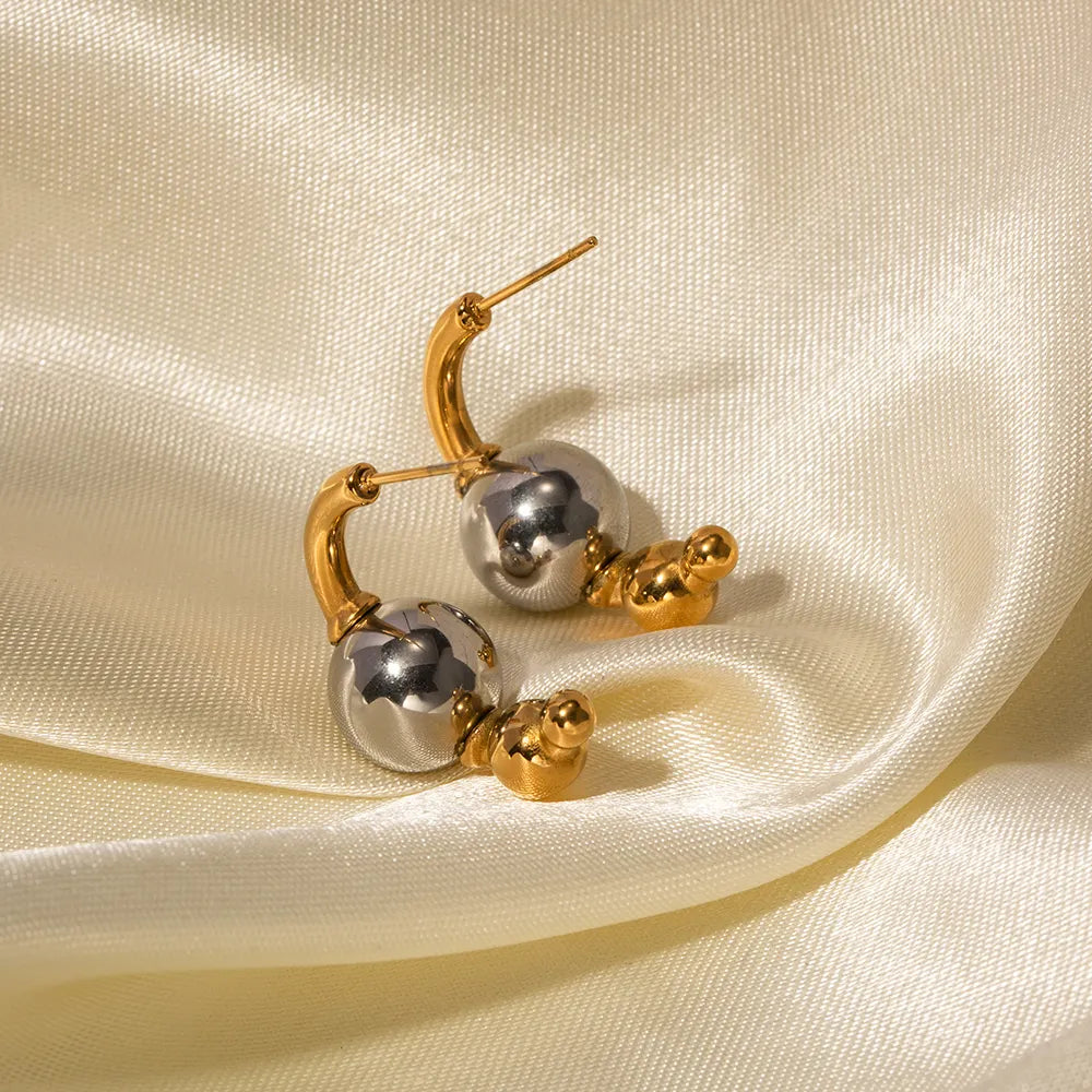 Two Tone Bubble Drop Earrings