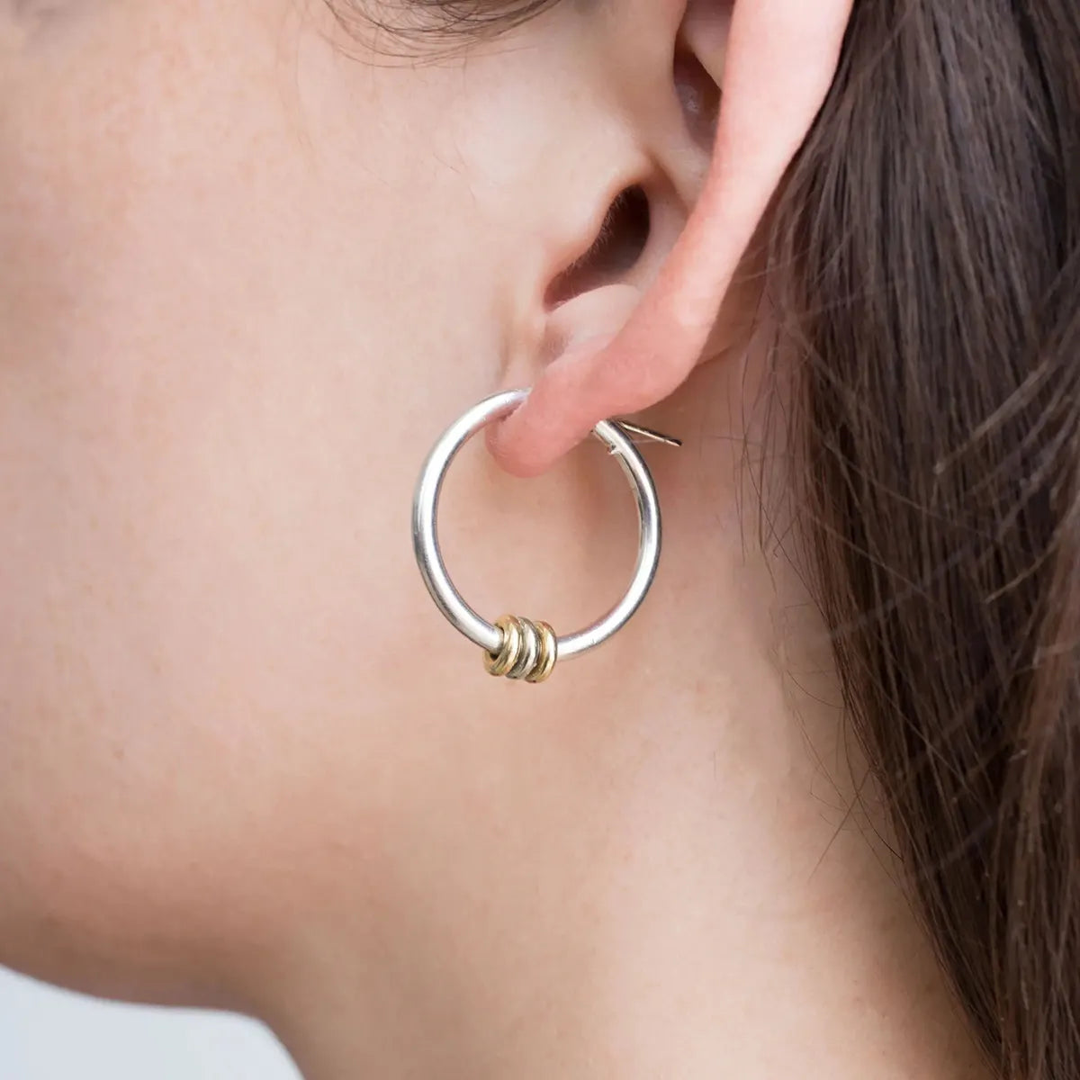 Two Tone Metallic Wave Hoops