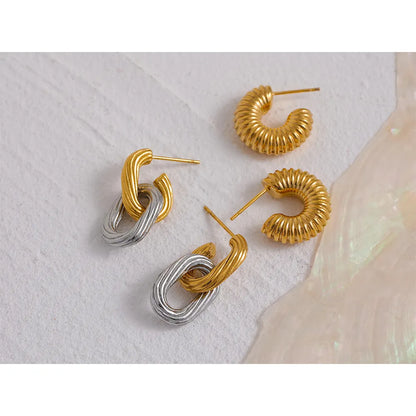 Two Tone Infinity Loop Earrings