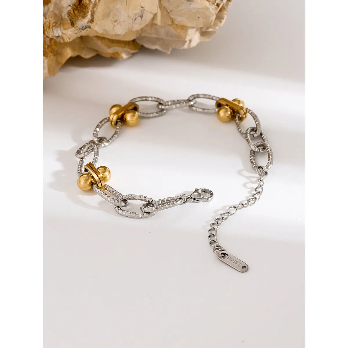 Two Tone Golden Sphere Bracelet