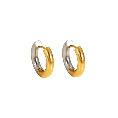 Two tone Two way Circle Hoop Earrings