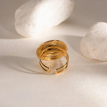 Urban Rani Golden Ripple Classic Ring