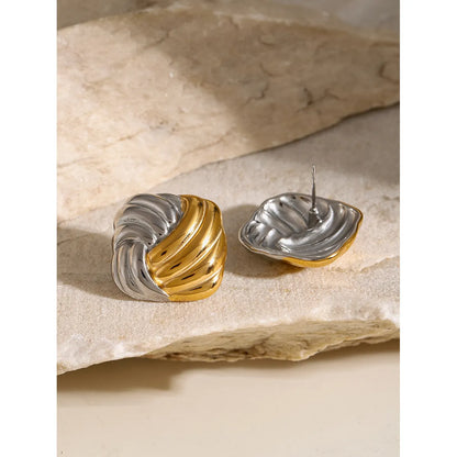 Two Tone Swirl Shell Studs