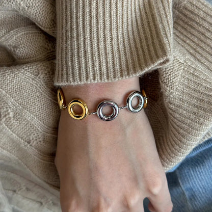 Two Tone Celestial Rings Bracelet