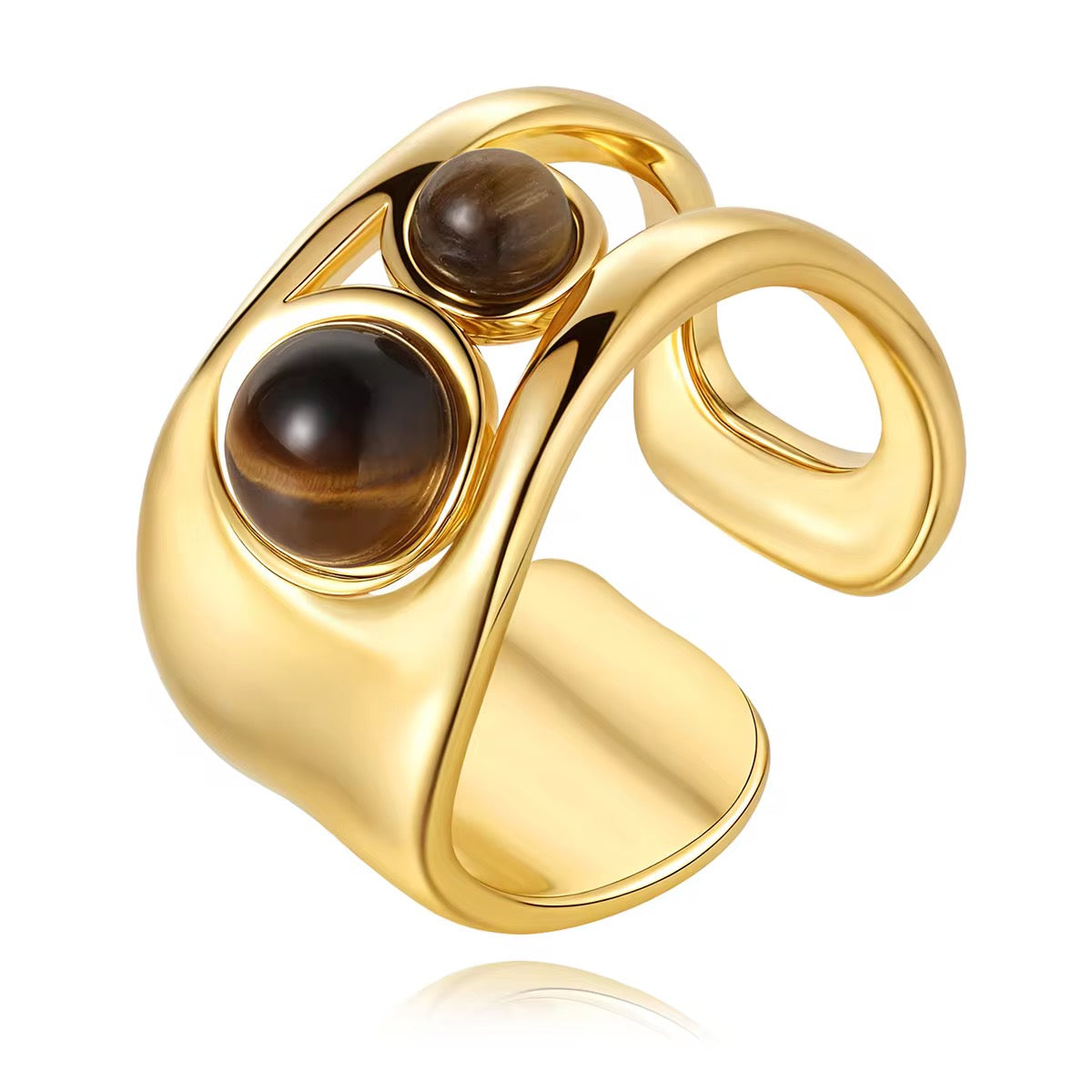 Urban Rani Mocha Curve Ring
