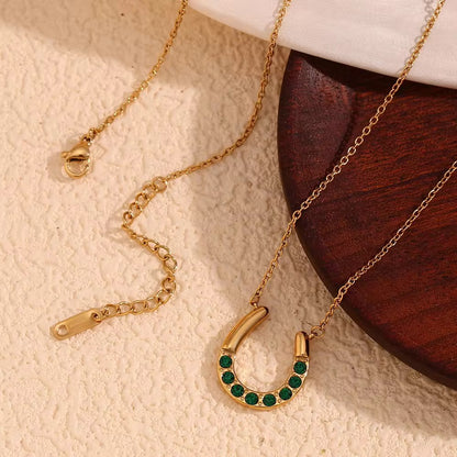 Urban Rani Eternal Fortune Horseshoe Pendant Necklace