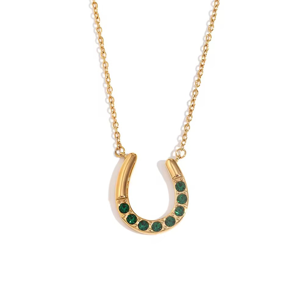 Urban Rani Eternal Fortune Horseshoe Pendant Necklace