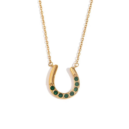 Urban Rani Eternal Fortune Horseshoe Pendant Necklace