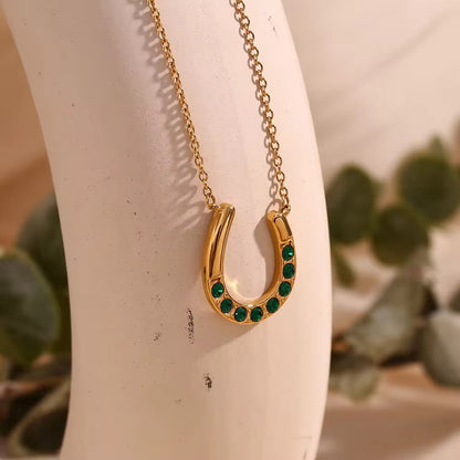 Urban Rani Eternal Fortune Horseshoe Pendant Necklace