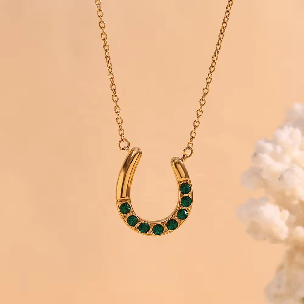 Urban Rani Eternal Fortune Horseshoe Pendant Necklace