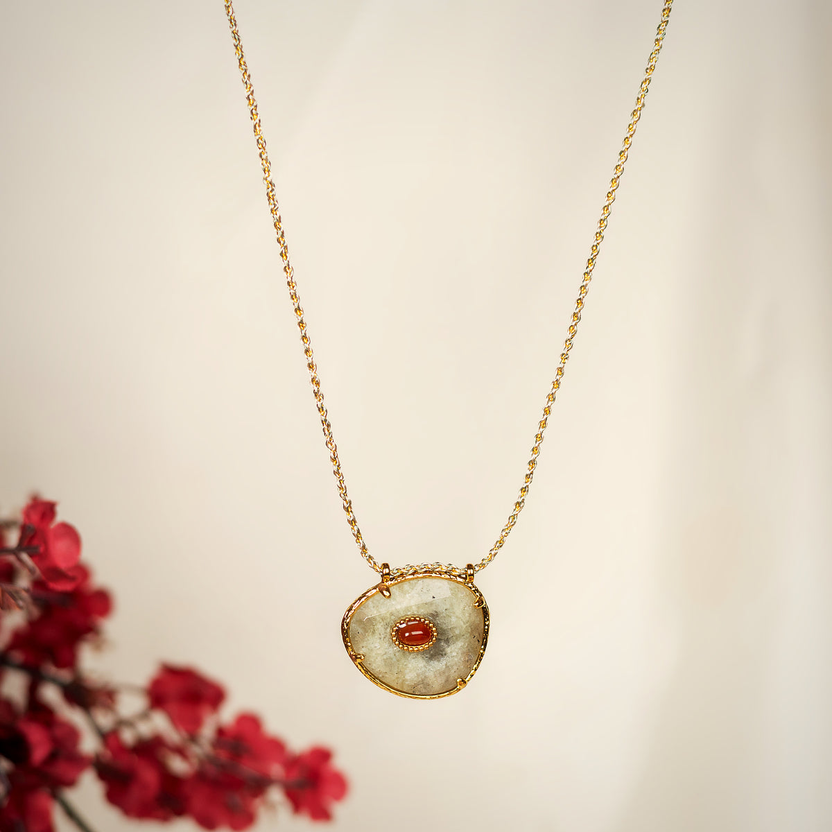 Bindiya stone pendant necklace for women – Navera Jewels