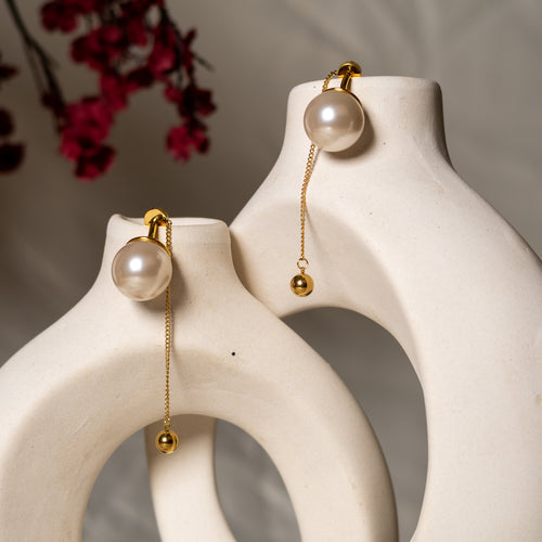 Ritz Pearl Drop Earrings by Navera Jewels