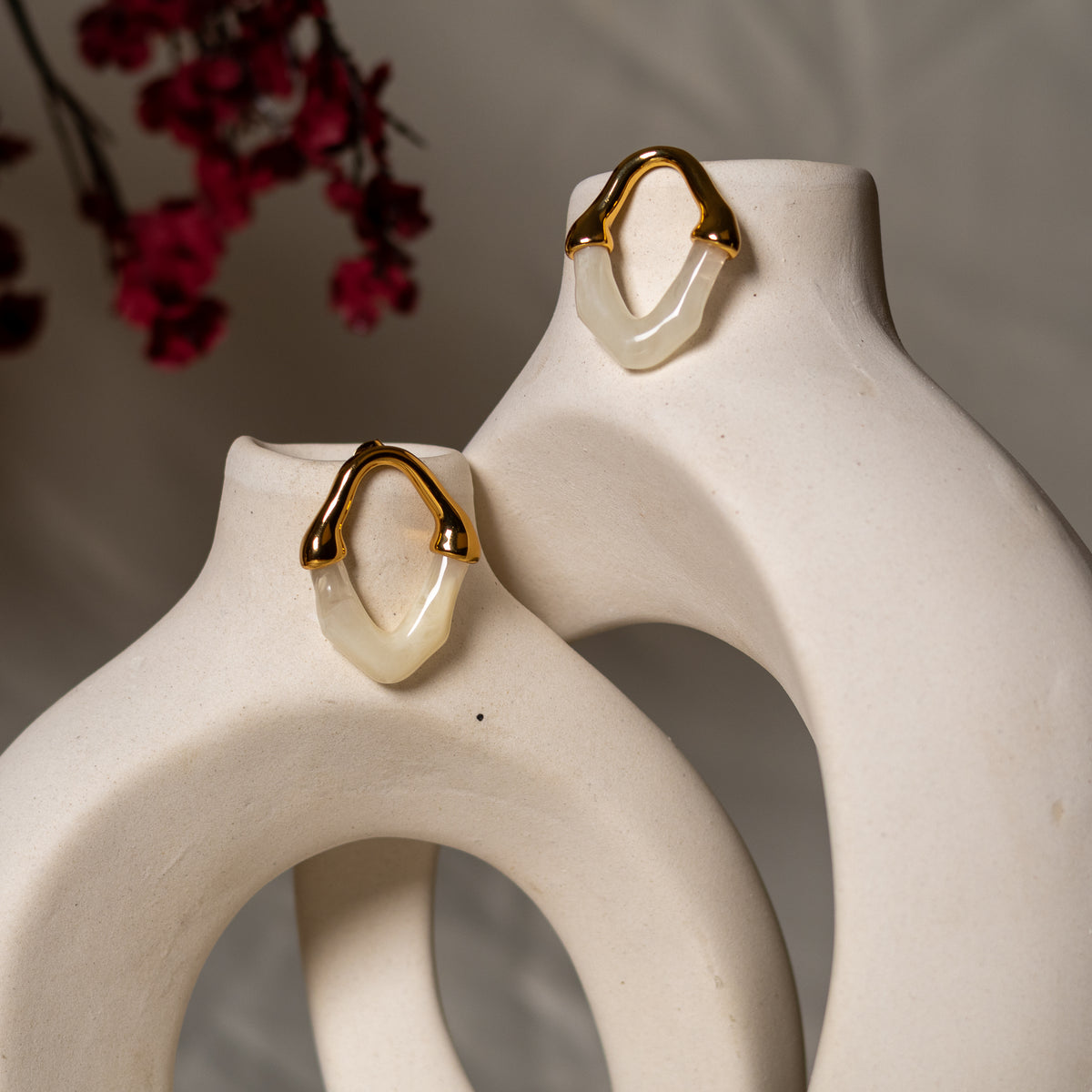 Maple Resin Hoop Earrings by Navera Jewels
