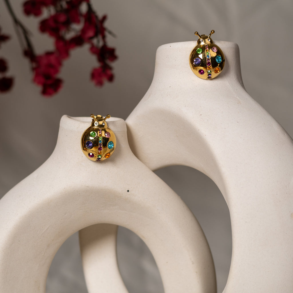 Kismet Ladybug Earrings by Navera Jewels