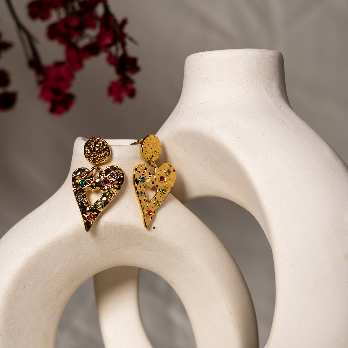 Frida Heart Drop Earrings by Navera Jewels