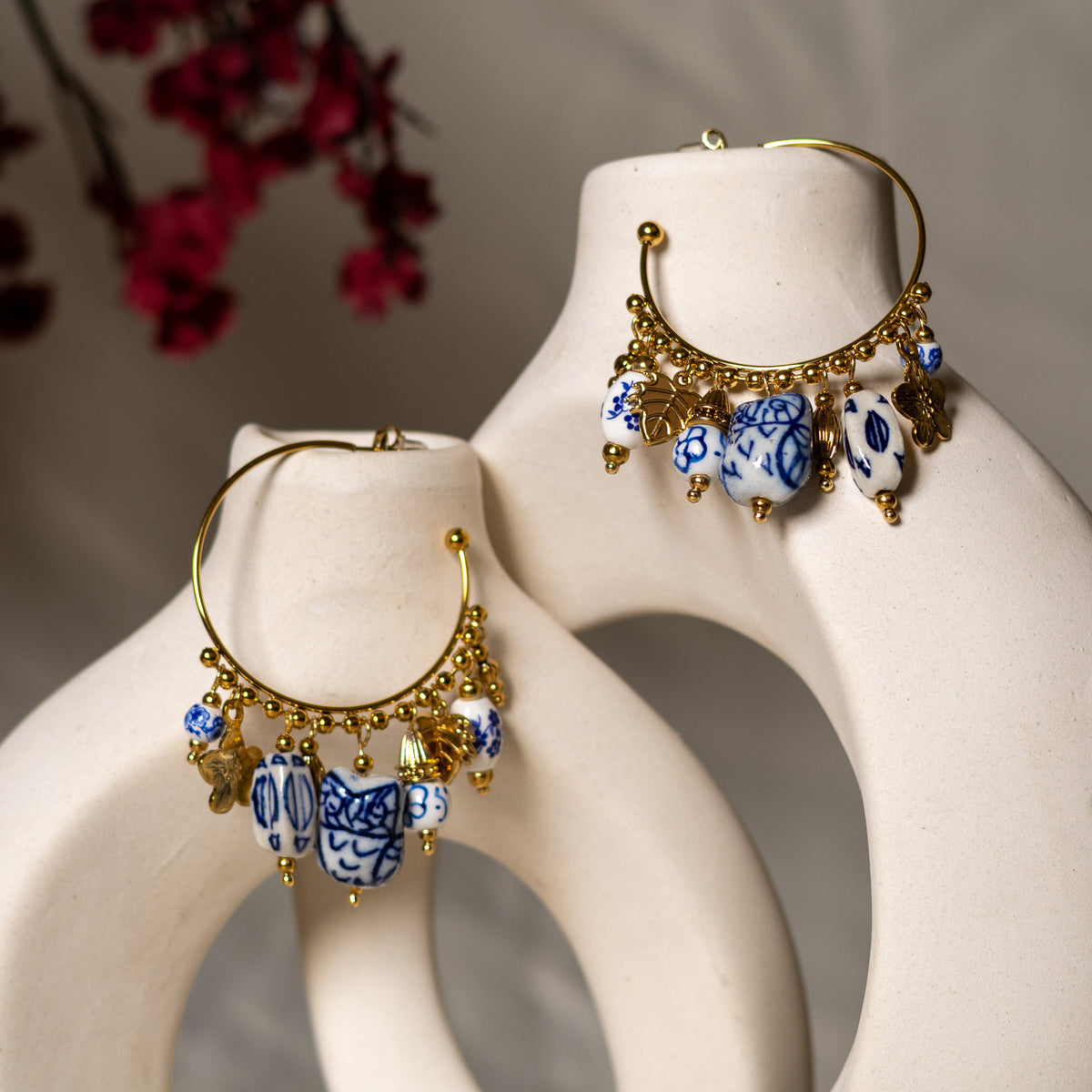 Leher Charm Hoop Earrings by Navera Jewels
