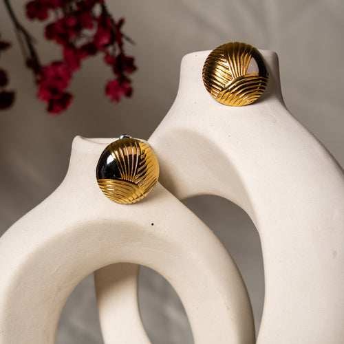 Riva Two-Tone Stud Earrings by Navera Jewels