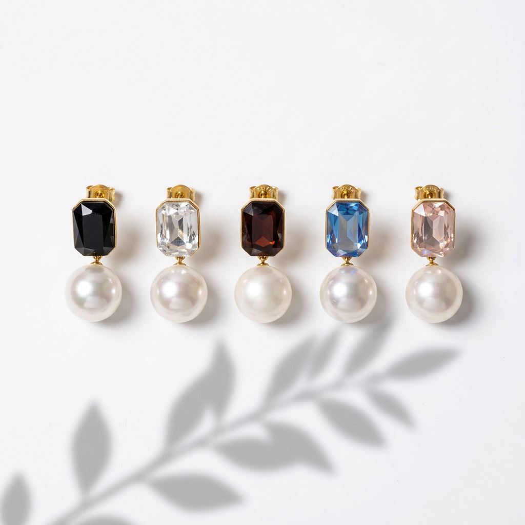 Esme Crystal Pearl Drop Earrings