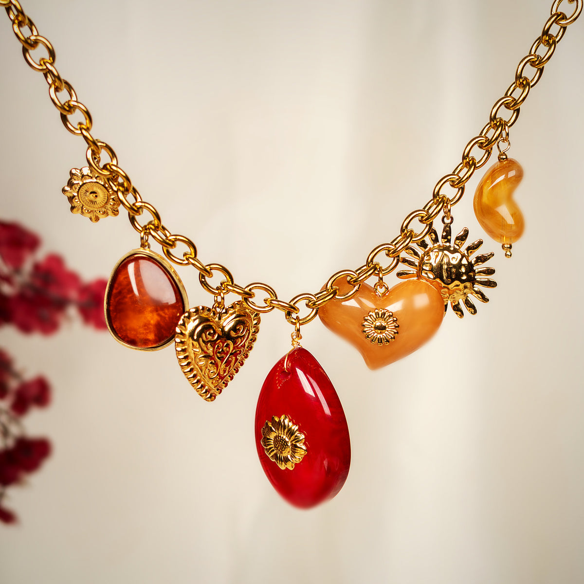 Gulmohar charm necklace for women – Navera Jewels