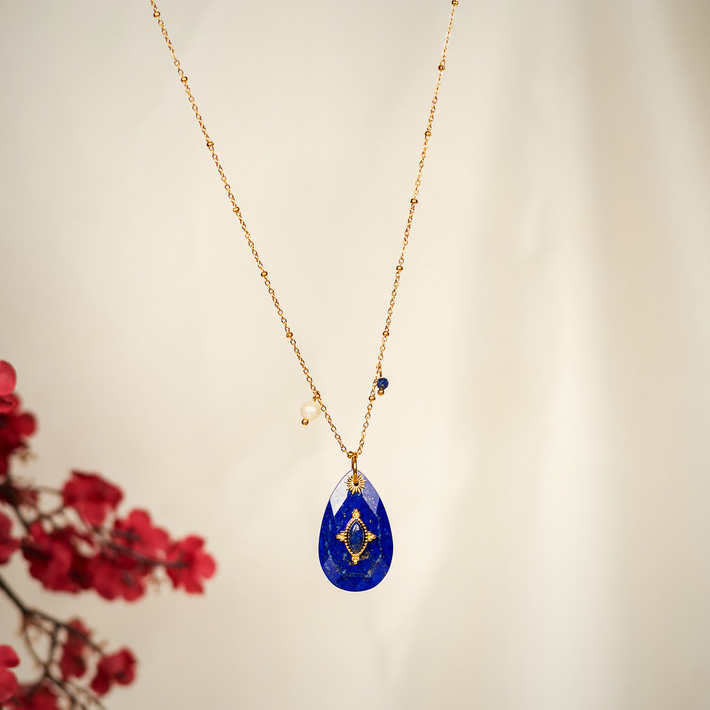 Mehfil lapis blue statement necklace for women – Navera Jewels