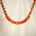 Nawabi bead necklace in amber for women – Navera Jewels
