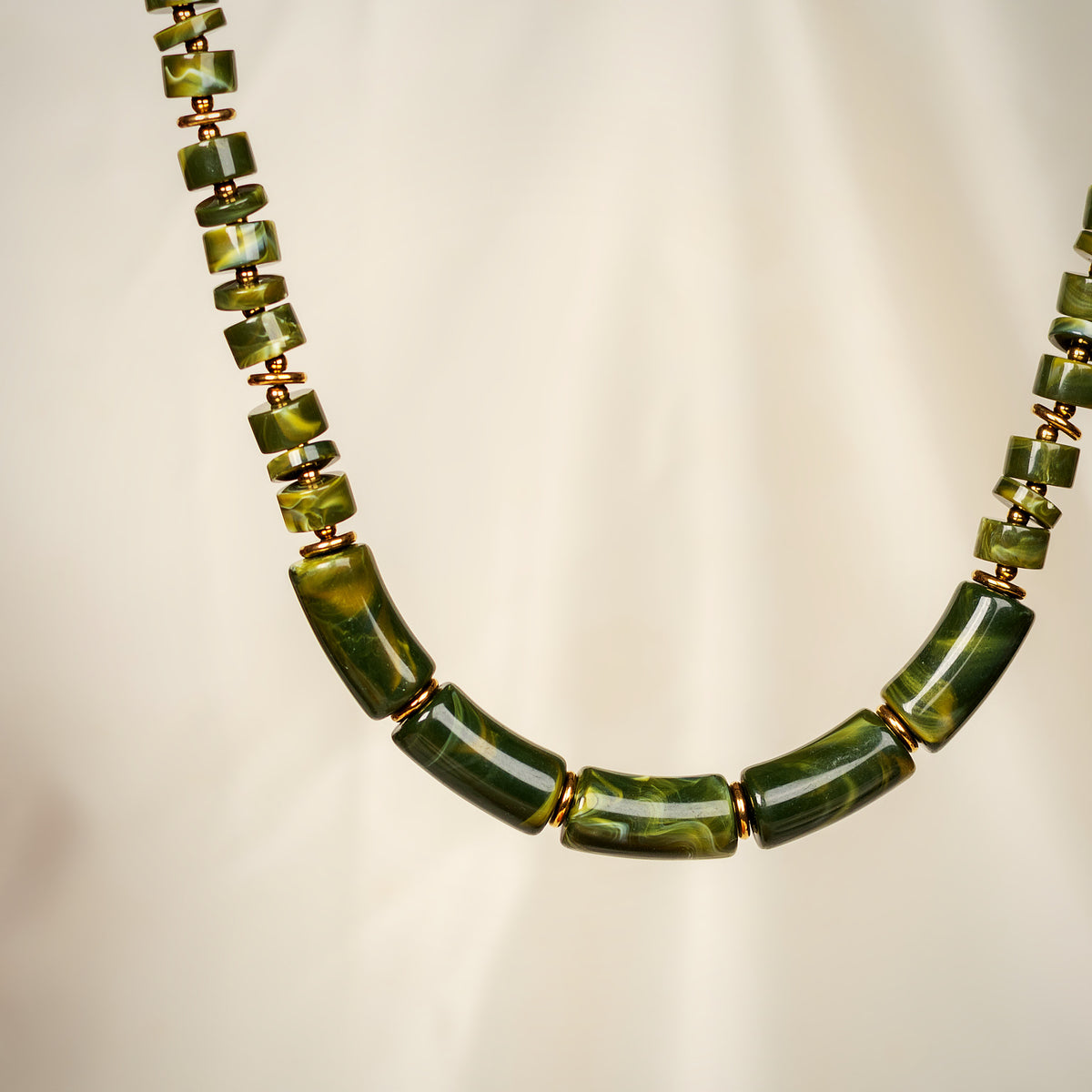 Nawabi bead necklace in green for women – Navera Jewels