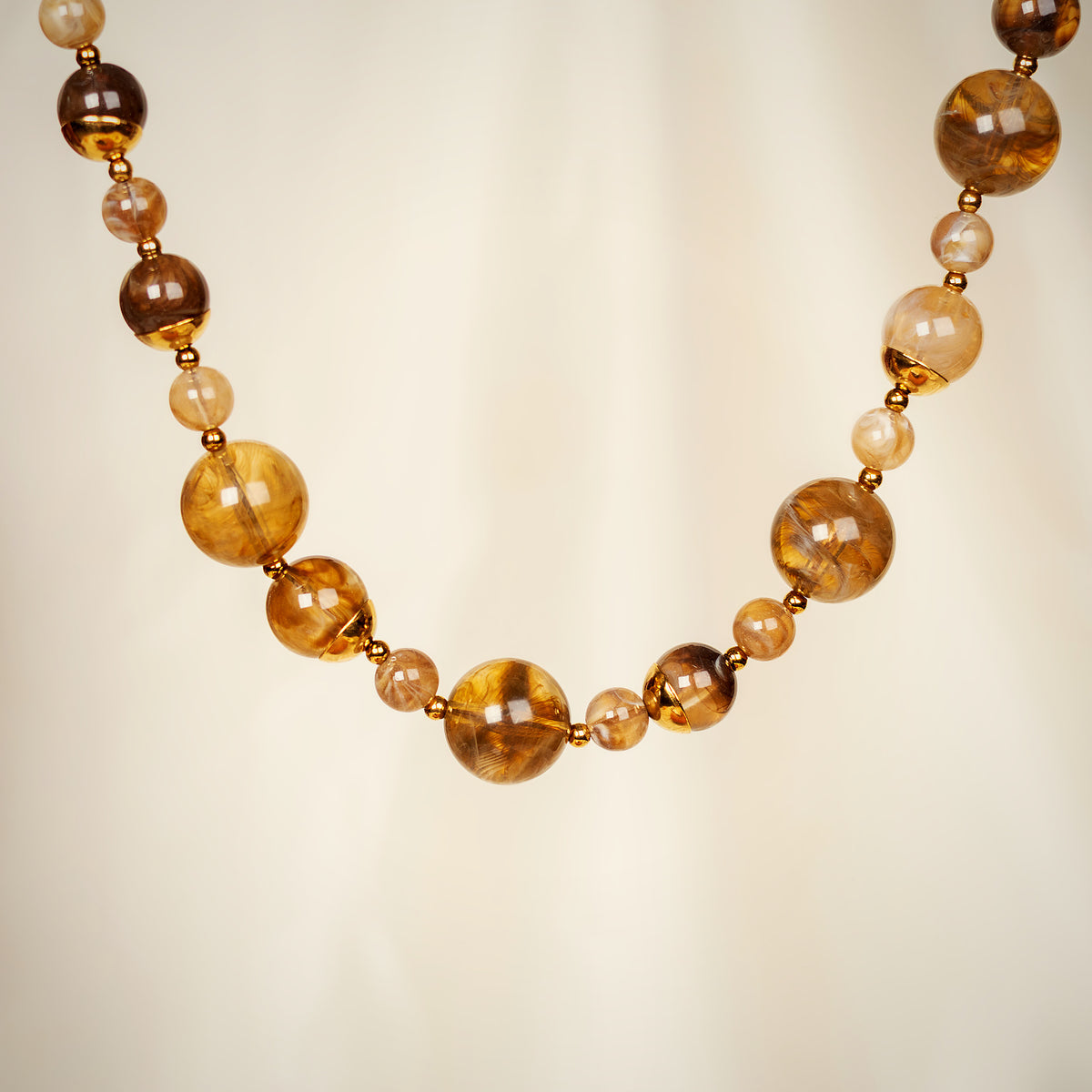 Truffle bead necklace in brown for women – Navera Jewels