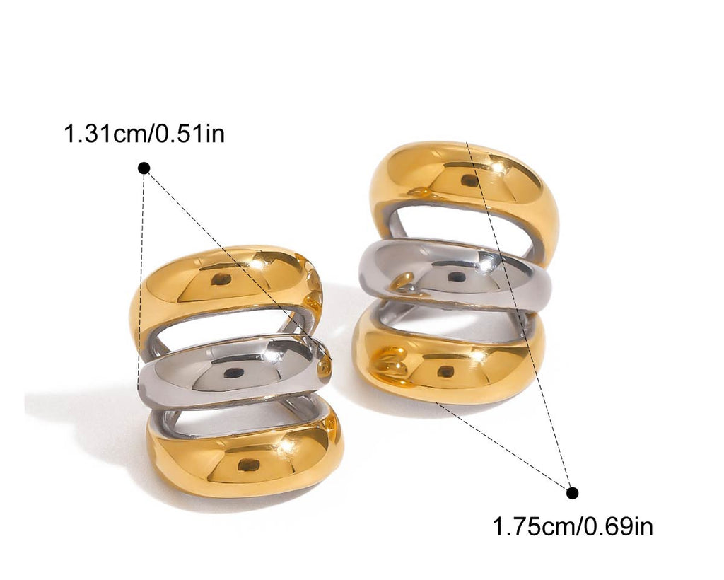 Two-Tone Earrings TTER81 by Navera Jewels
