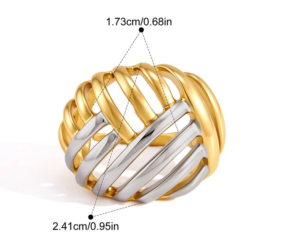 Two-Tone Ring TTRN53 by Navera Jewels