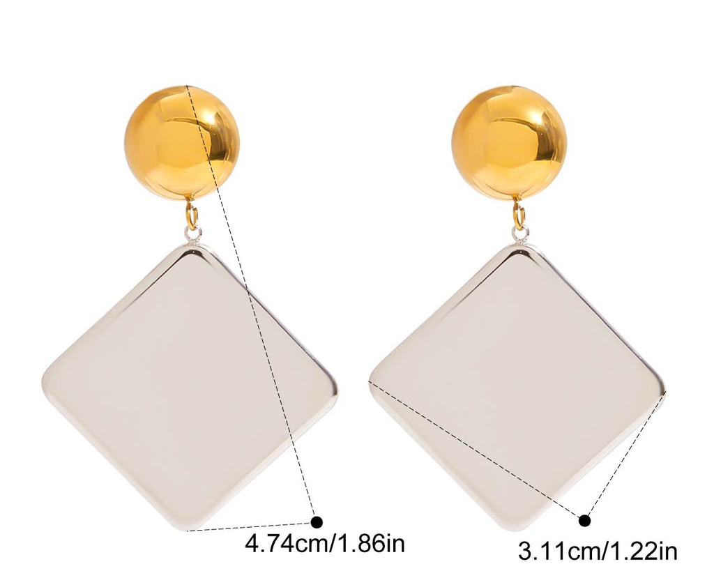 Two-Tone Earrings TTER78 by Navera Jewels