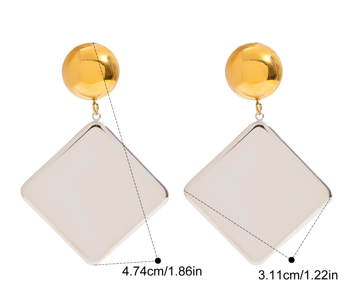 Two-Tone Earrings TTER78 by Navera Jewels