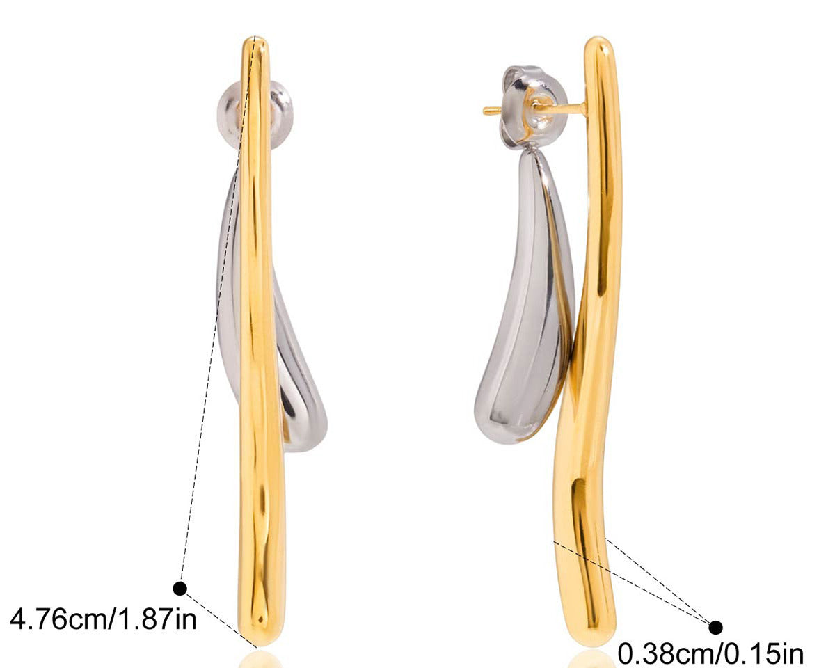 Two-Tone Earrings TTER77 by Navera Jewels
