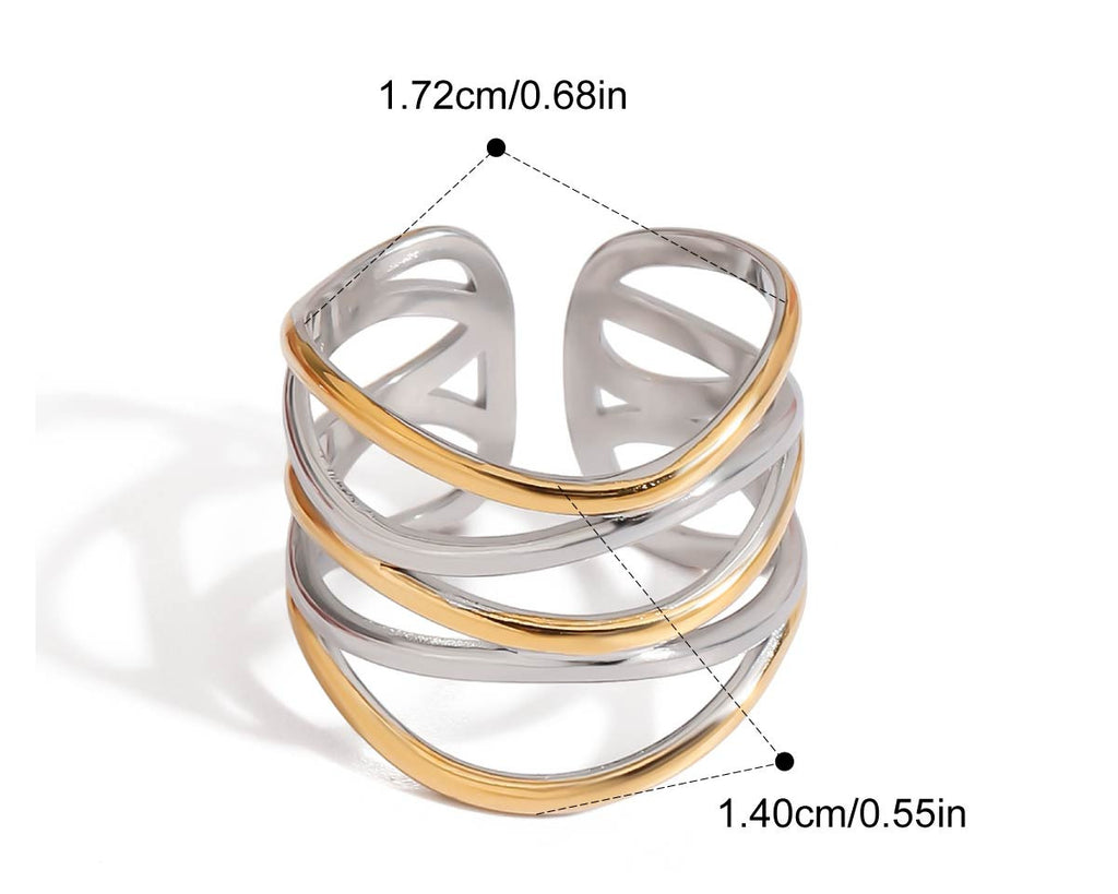 Two-Tone Ring TTRN63 by Navera Jewels